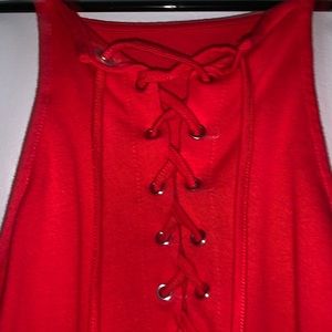Red halter top